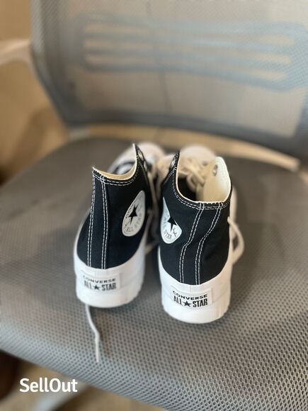 Converse All Star Run Star Hike High Top Sneakers Black Size women 7 - Picture 3 of 4